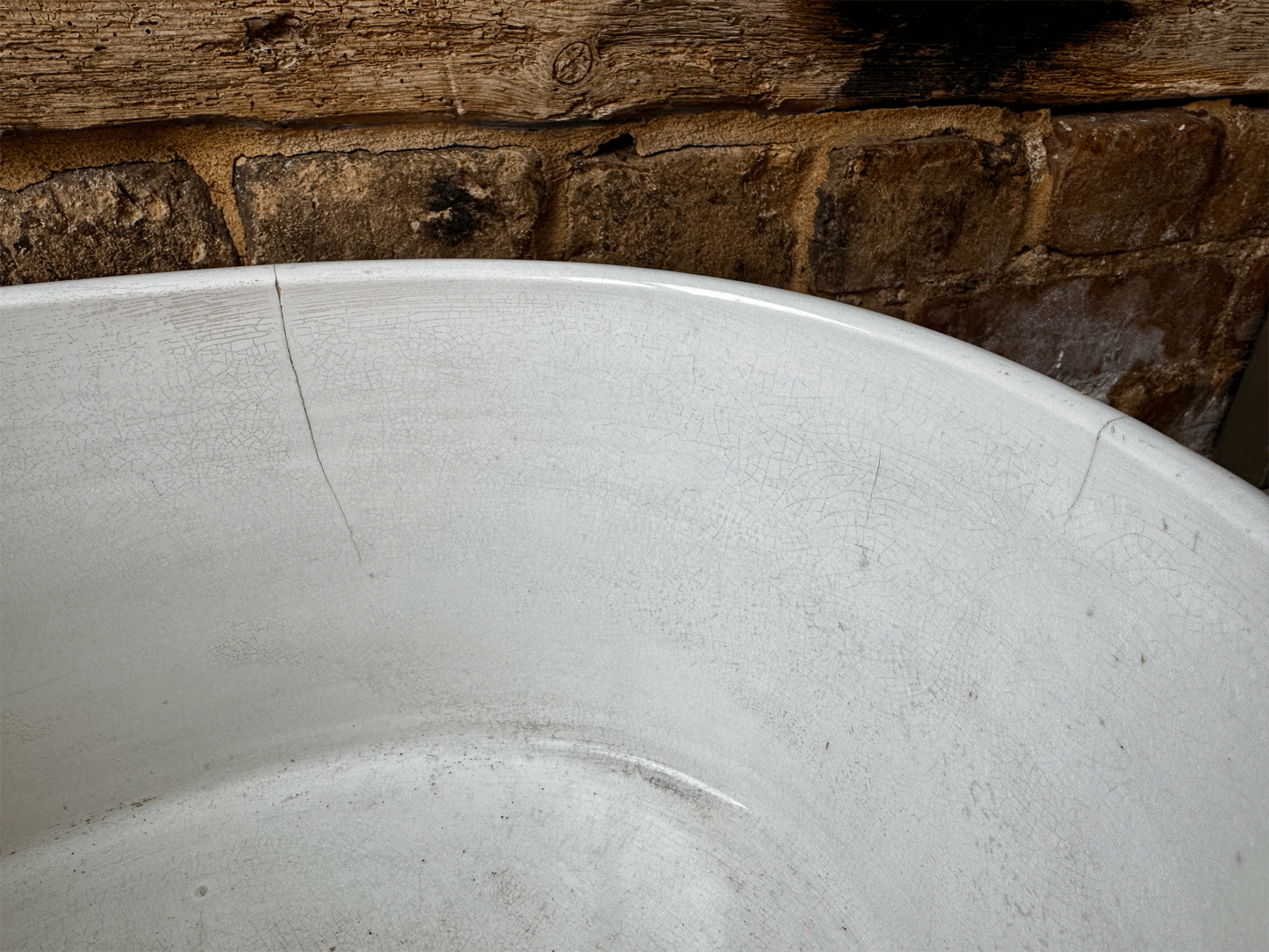rre antique 19th century large plain white ironstone footbath boch freres la louviere