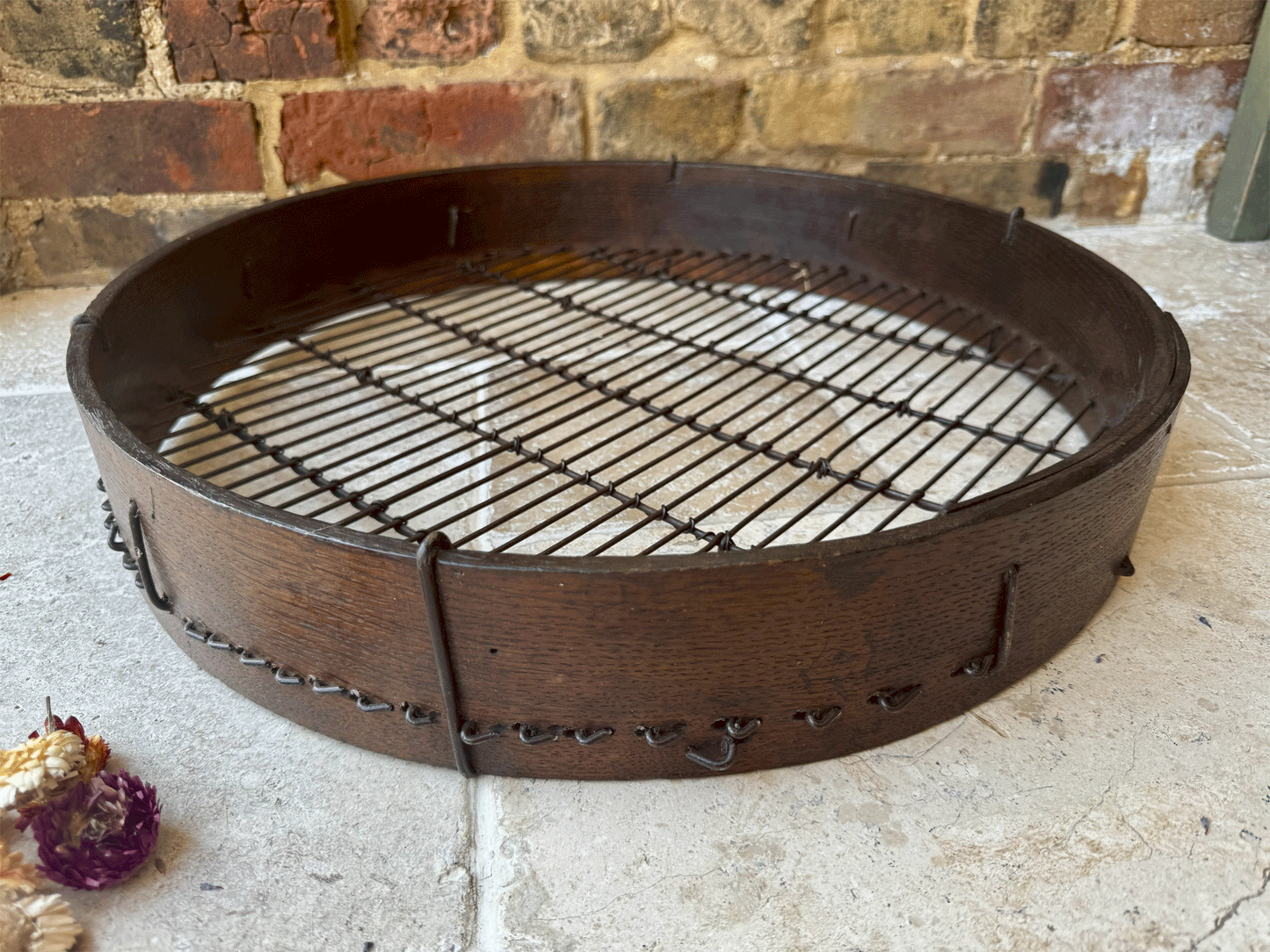 antique english rare extra large garden foundry sieve gardenalia