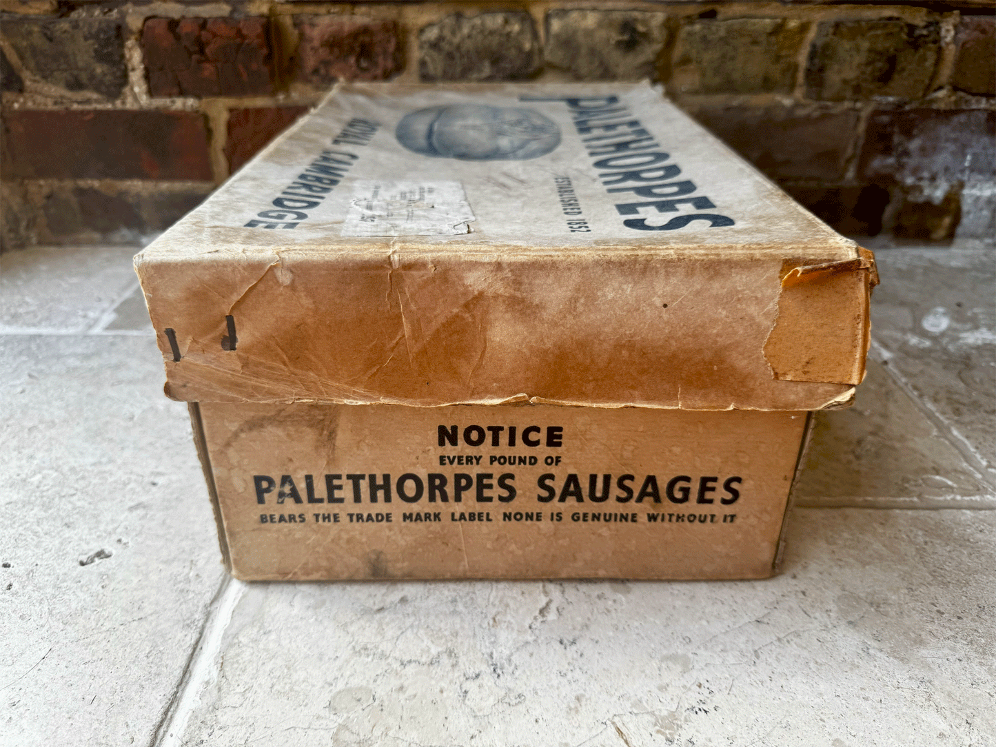 antique english kitchenalia palethorpes sausages transportation box advertising