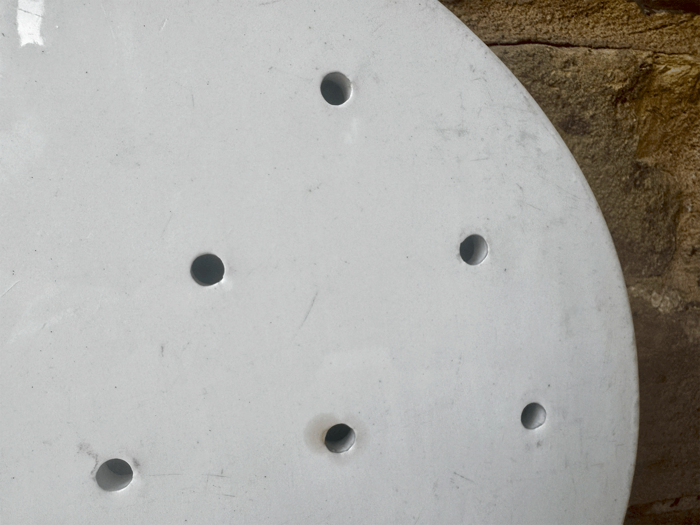 antique extra large plain white ironstone pierced drainer plate platter