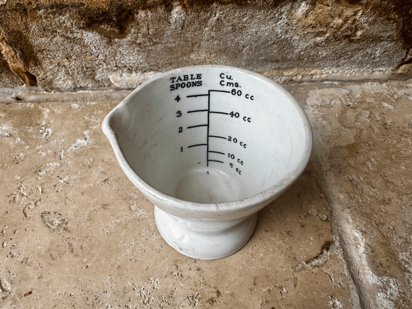 antique english plain white ironstone tablespoon measuring cup