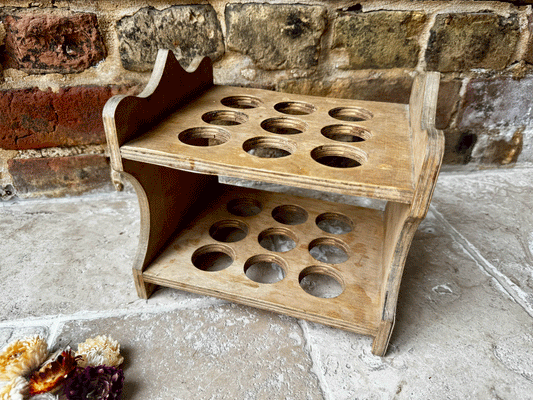 antique english treen wooden two tiered egg rack 18 eggs