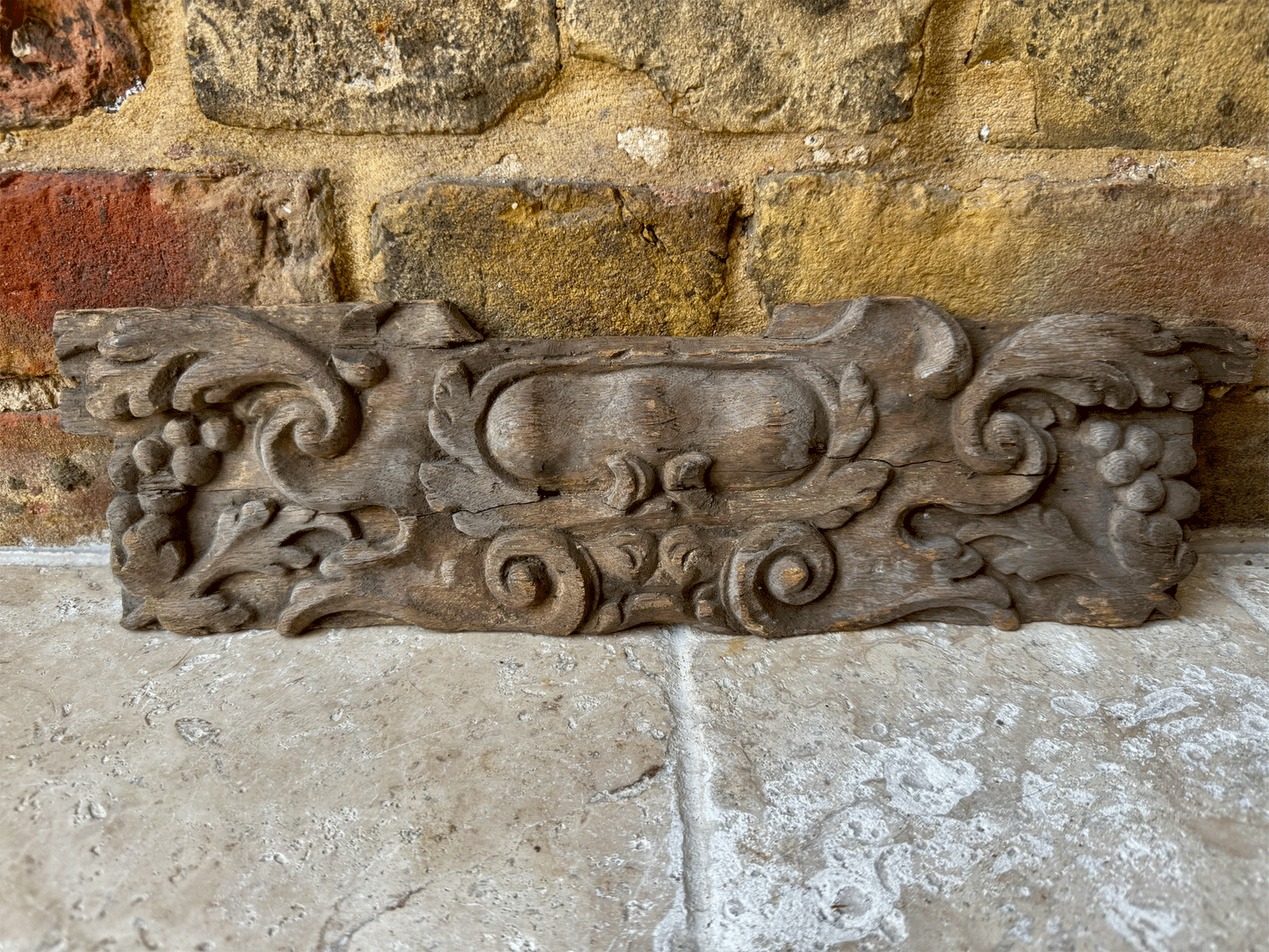 antique 19th century french deeply carved wooden pelmet panel decorative vintage