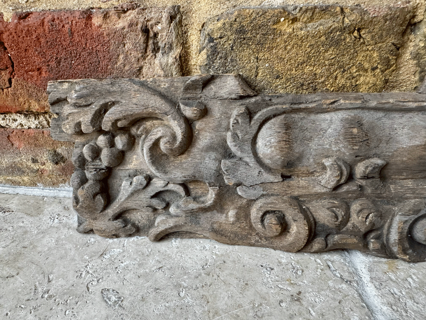 antique 19th century french deeply carved wooden pelmet panel decorative vintage