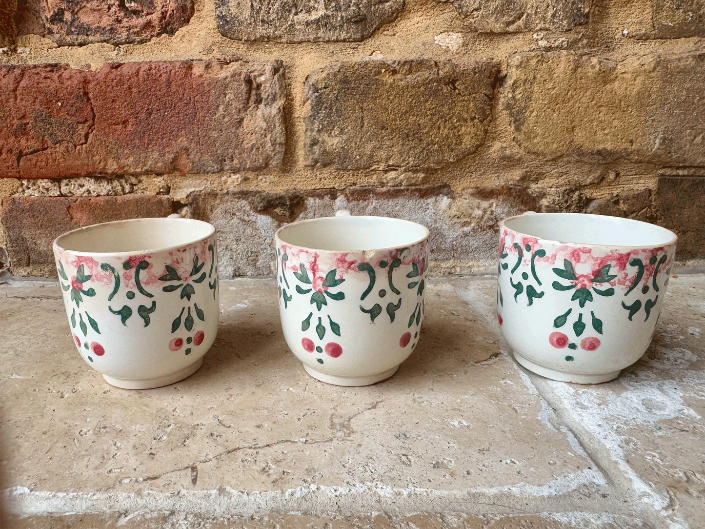 hand painted antique french christmas themes ironstone decorative coffee espresso cup mug