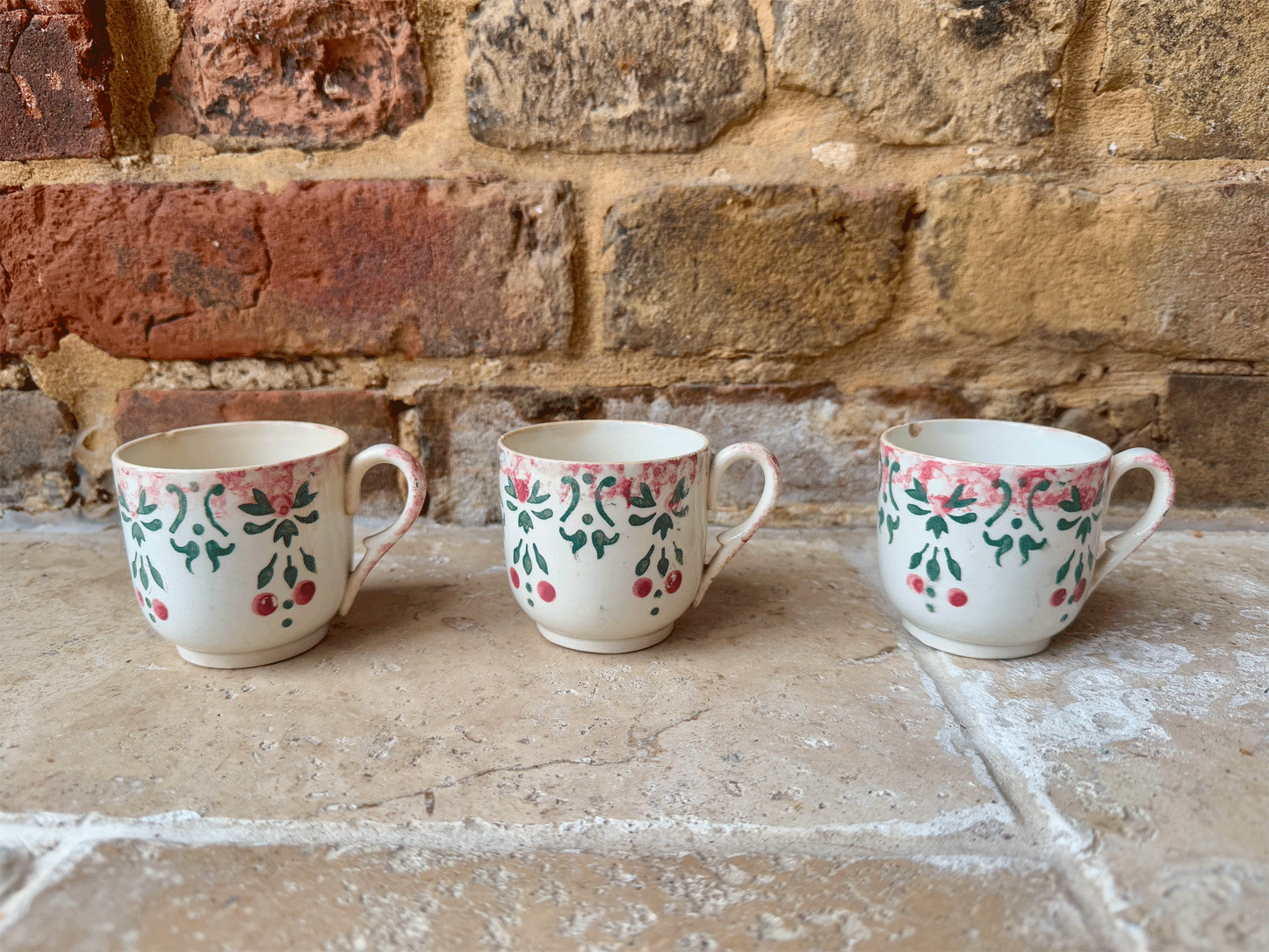 hand painted antique french christmas themes ironstone decorative coffee espresso cup mug