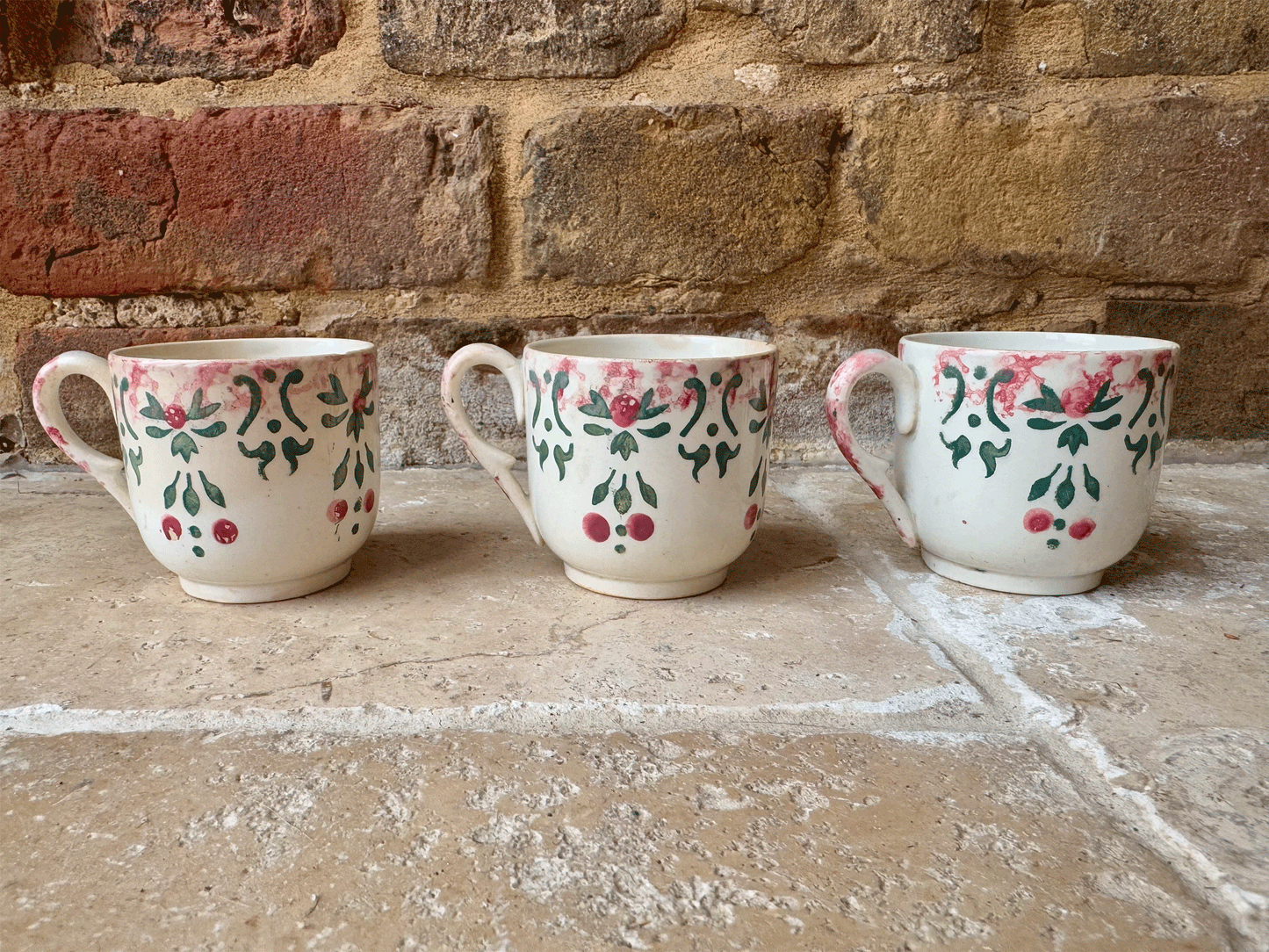 hand painted antique french christmas themes ironstone decorative coffee espresso cup mug