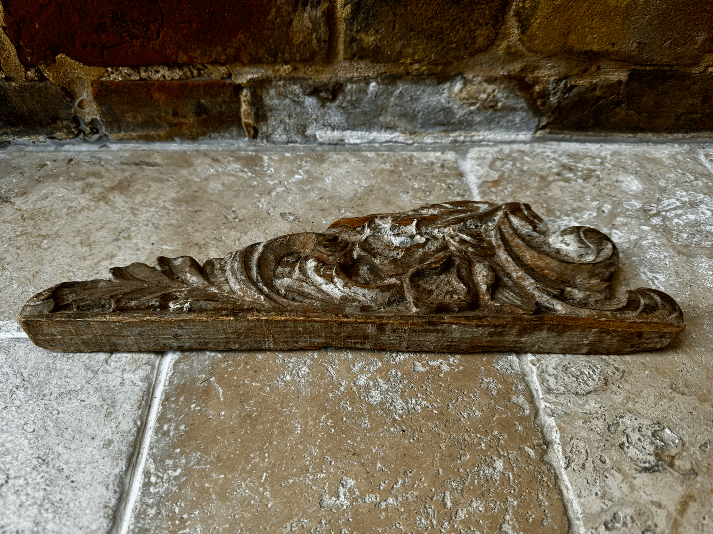 antique french 19th century carved acanthus leaf wall hanging decorative display