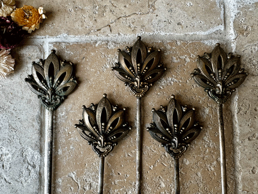 antique french silver plated classical style hatelet skewer brochette