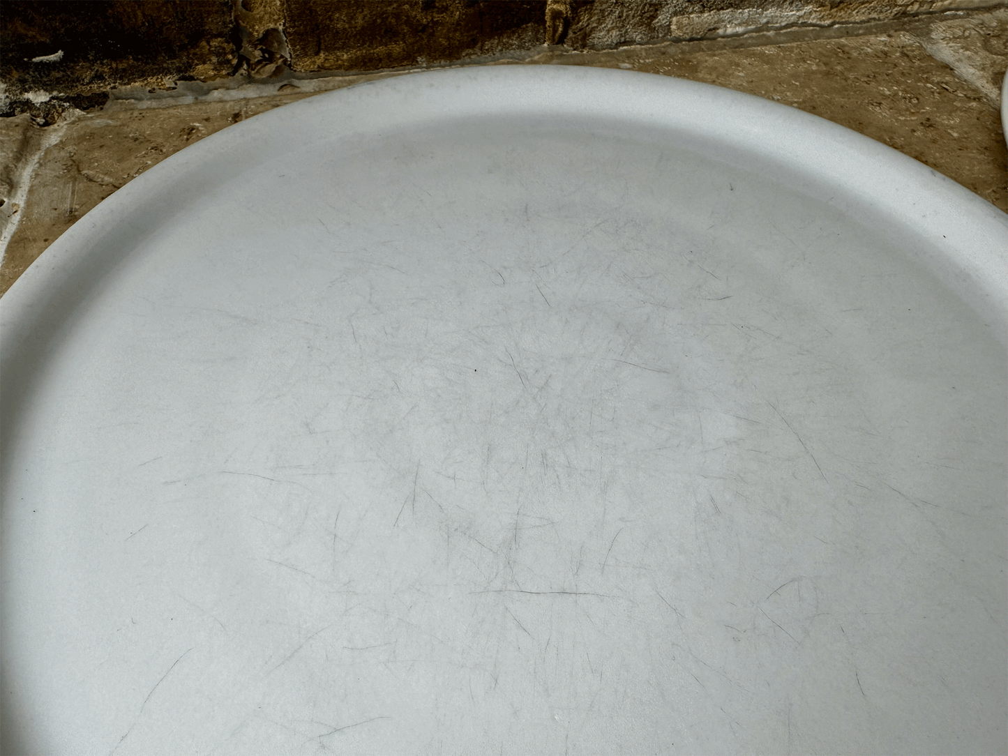 extra large antique french white ironstone circular round serving platter