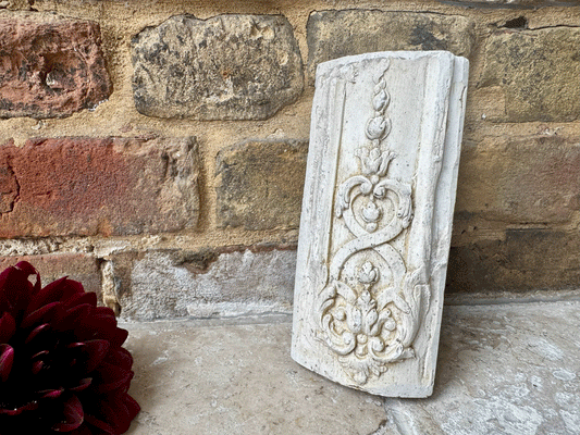 antique french decorative architectural plaster wall panel fragment hanging