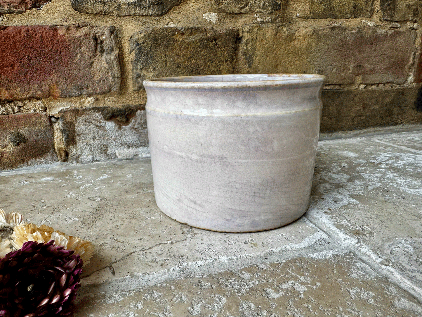 antique french gien ironstone terre de fer chunky confiture pot