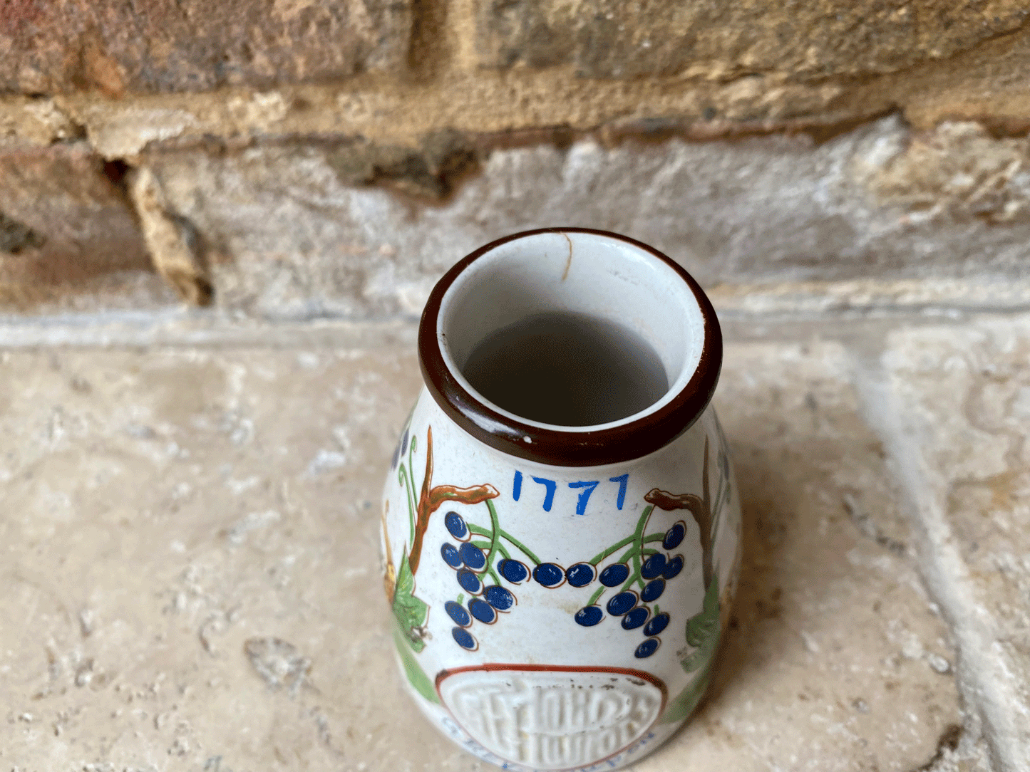 rare antique french grey poupon dijon mustard decorative advertising commemmorative pot snails