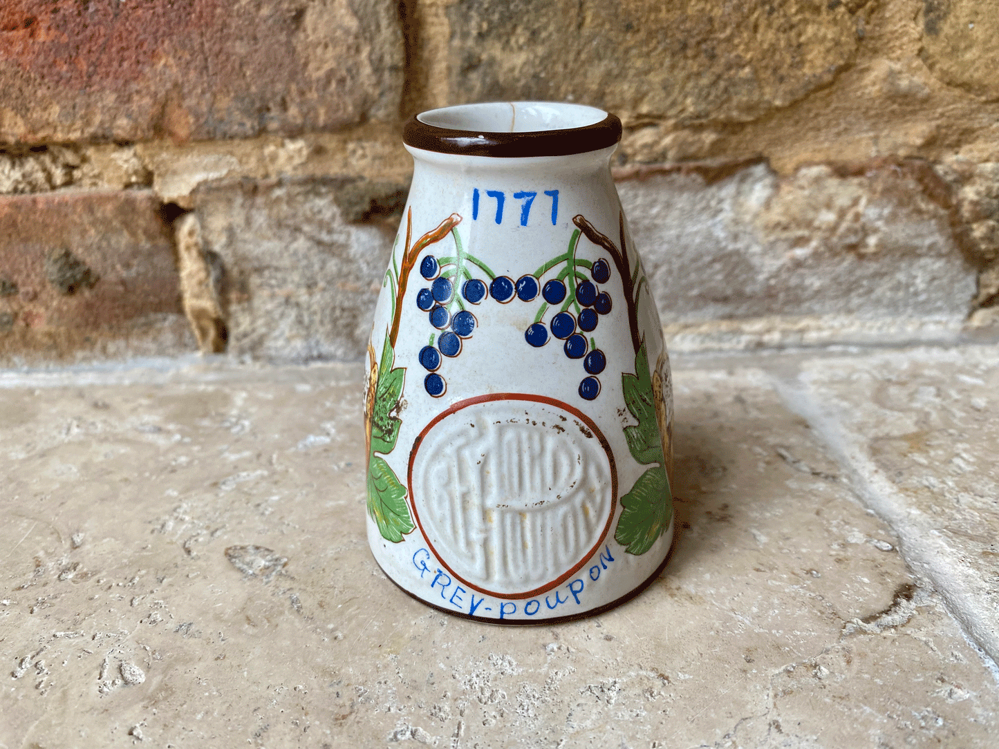 rare antique french grey poupon dijon mustard decorative advertising commemmorative pot snails