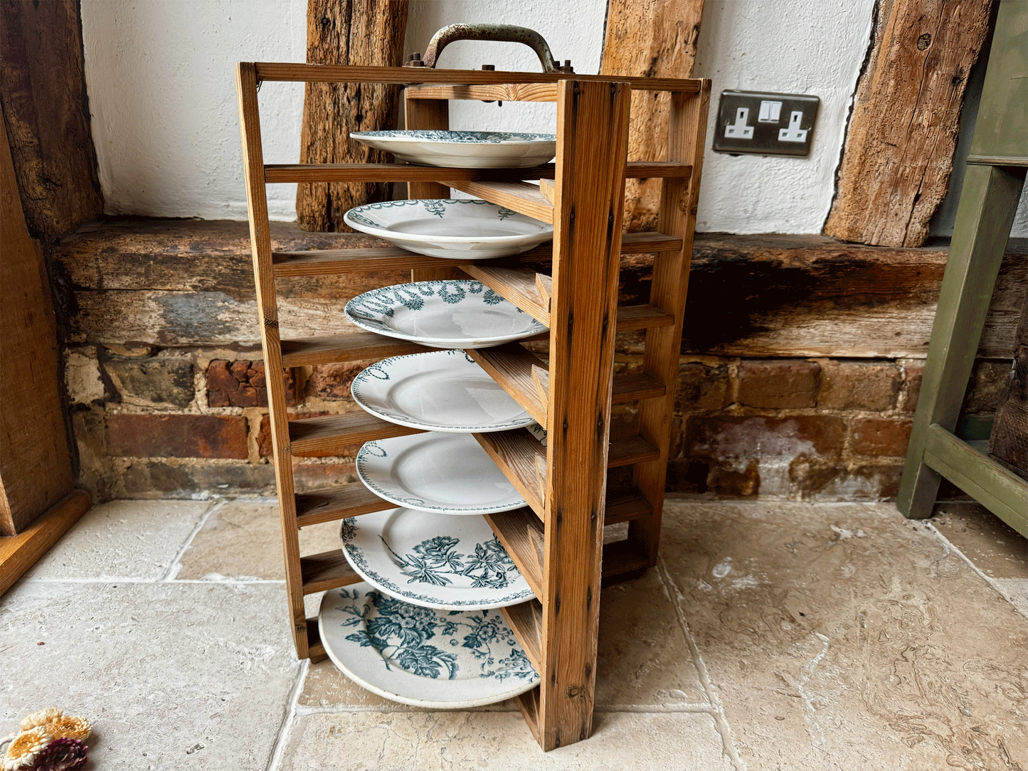 rare antique french large wooden boulangerie cake tart pie cooling rack plate display stand