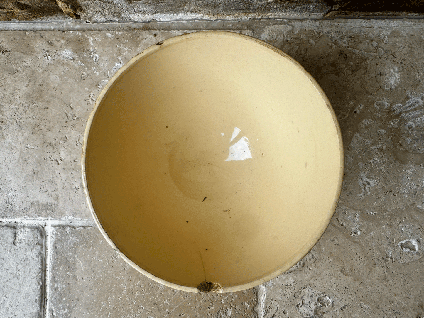 rare large antique french spongeware ironstone cafe au lait bowl