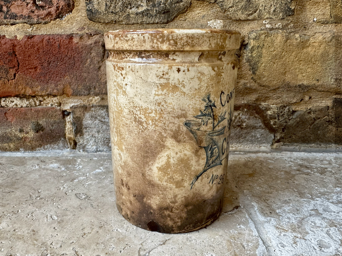 rare large two pound ironstone french advertising confiture pot ch robardelle nancy