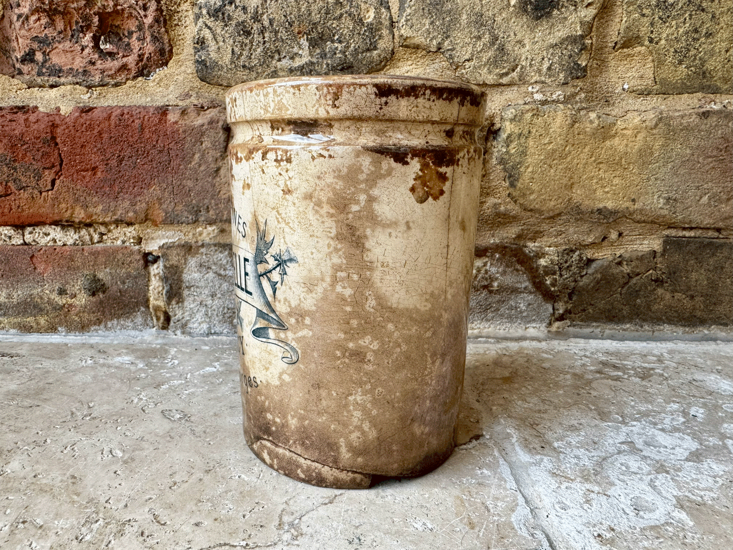 rare large two pound ironstone french advertising confiture pot ch robardelle nancy