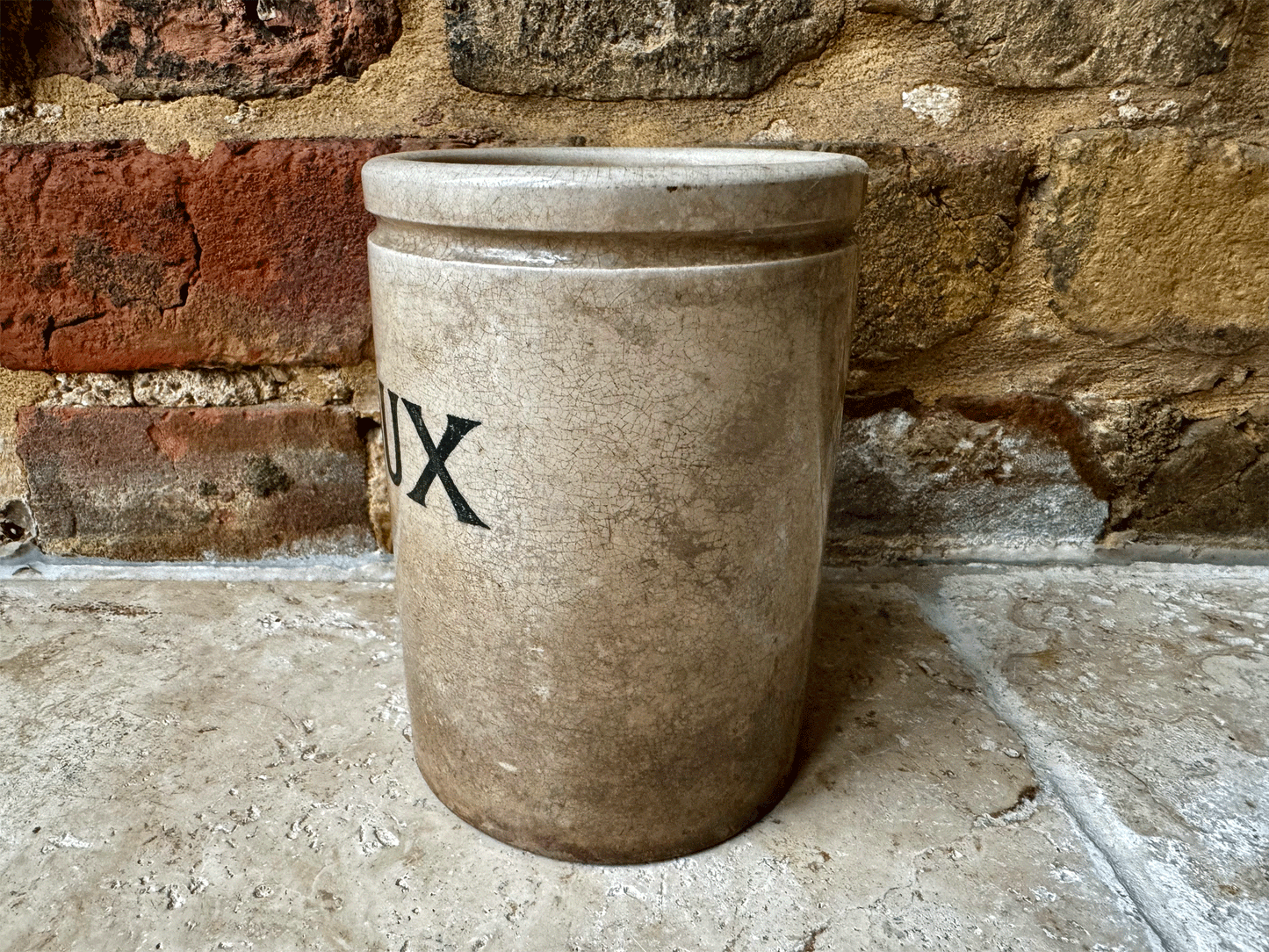 rare extra large antique french white ironstone confiture pot advertising felix potin saindoux
