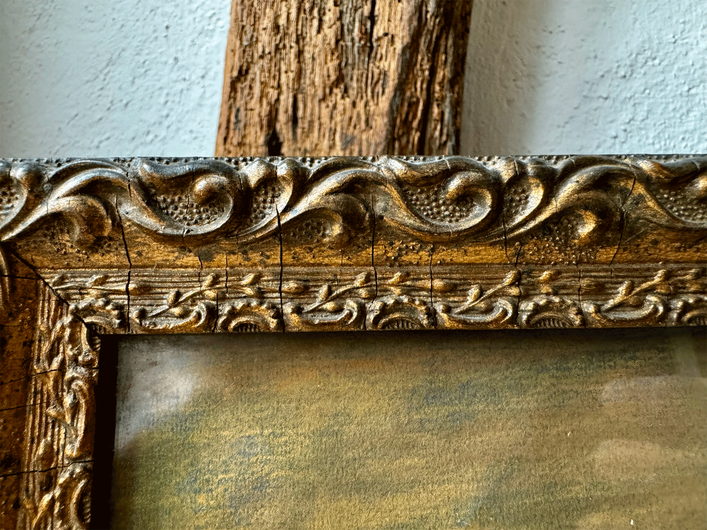 antique french 19th century still life gold framed painting roses vase gouache paper