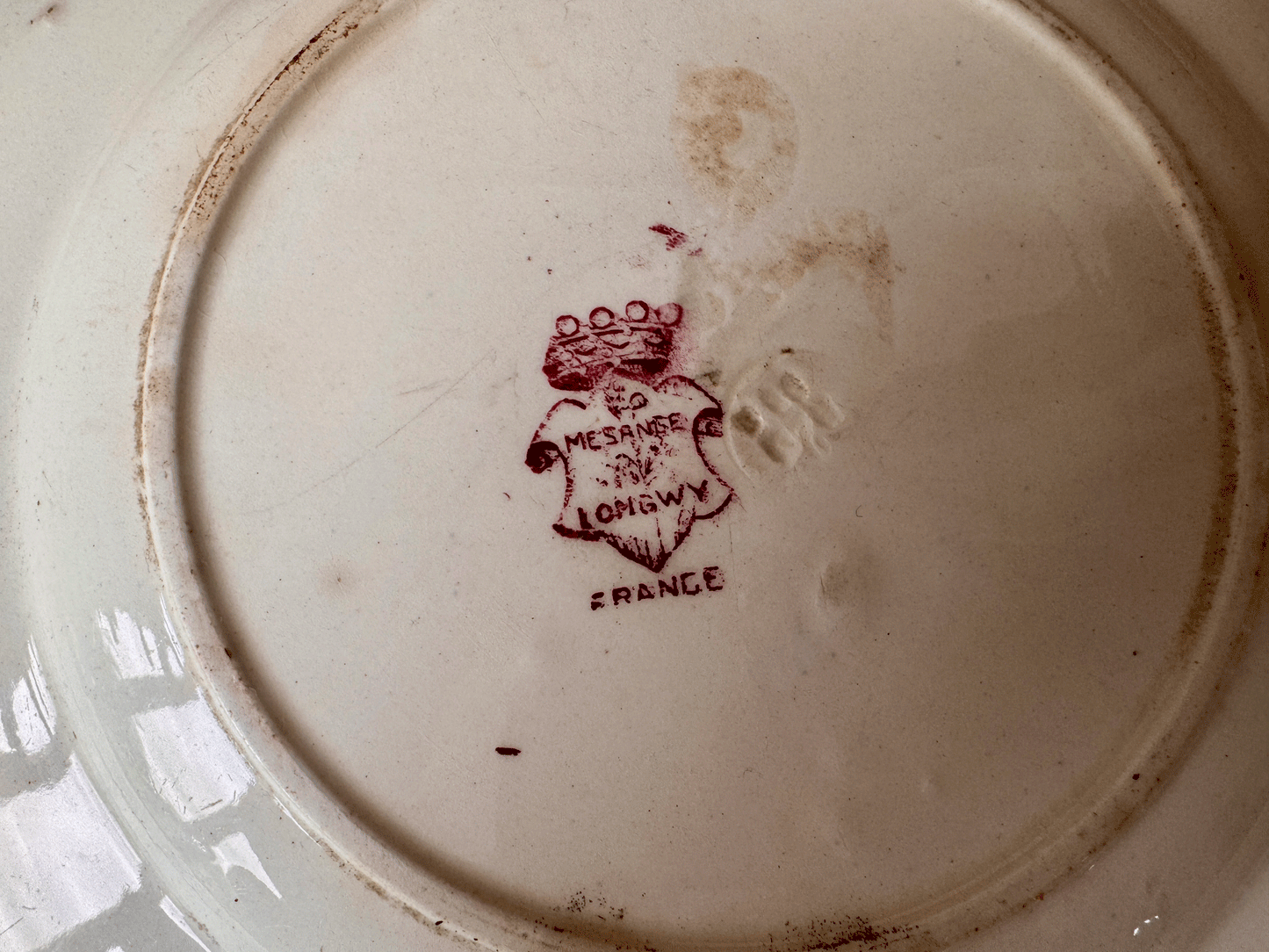 Pretty Pink Transferware Plate - Longwy Mesange