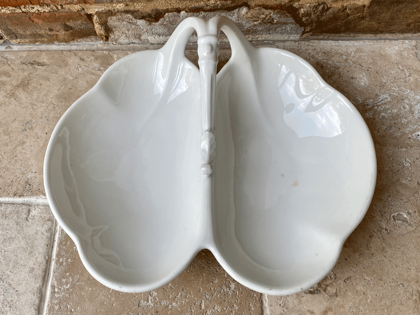 rare antique french large handled vegetable serving dish white ironstone