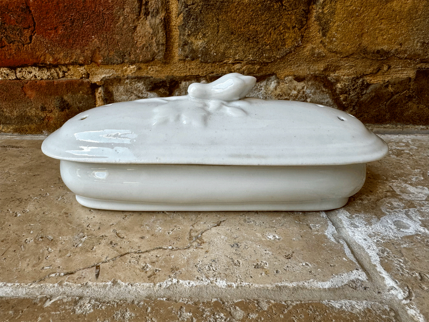 antique french plain white ironstone razor dish soap trinket jewellery