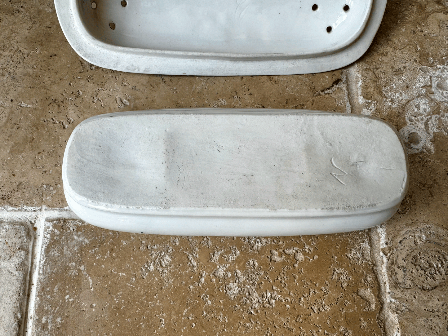 antique french plain white ironstone razor dish soap trinket jewellery