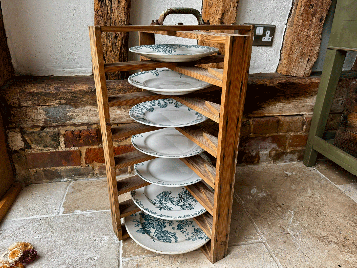 rare antique french large wooden boulangerie cake tart pie cooling rack plate display stand