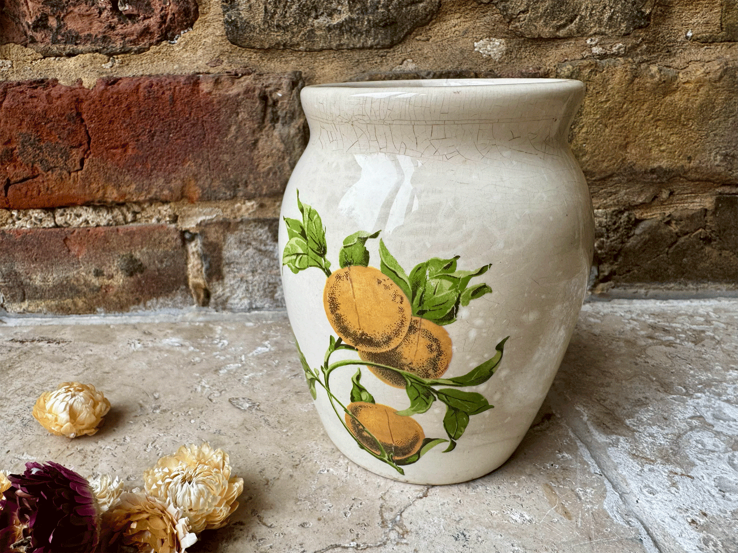 rare large antique french white ironstone picon d'oranges advertising confiture pot