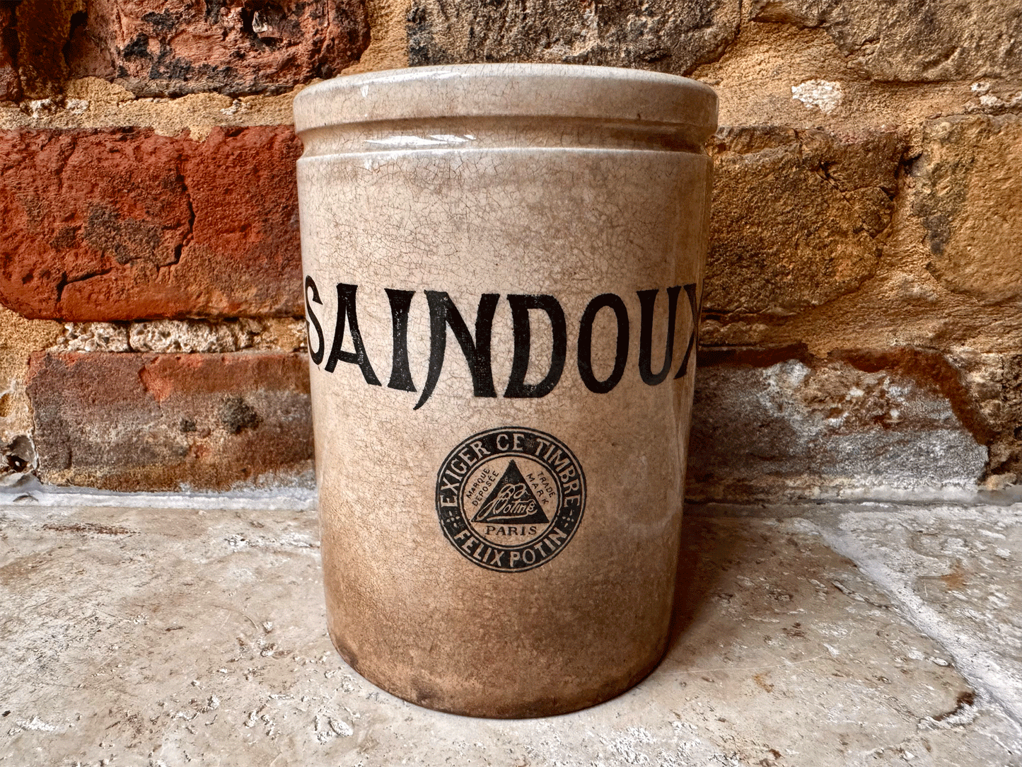 rare extra large antique french white ironstone confiture pot advertising felix potin saindoux