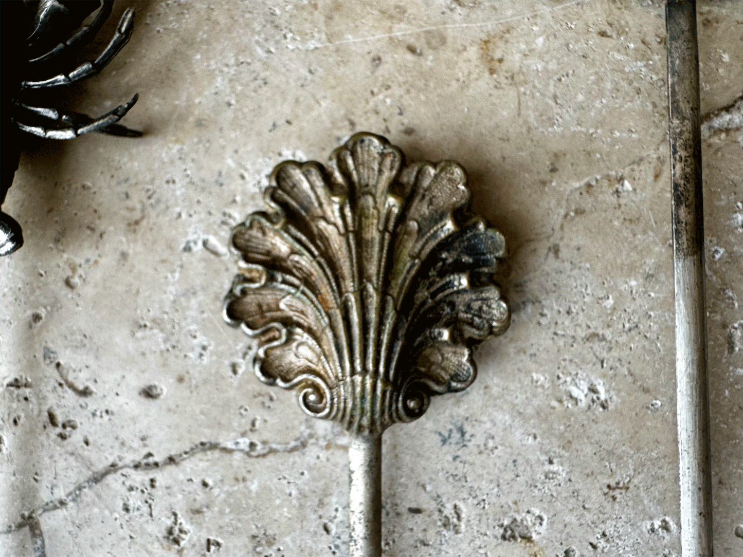 rare antique french slver plated hatelet skewer brochette crab lobster shell fish entwined dolphins