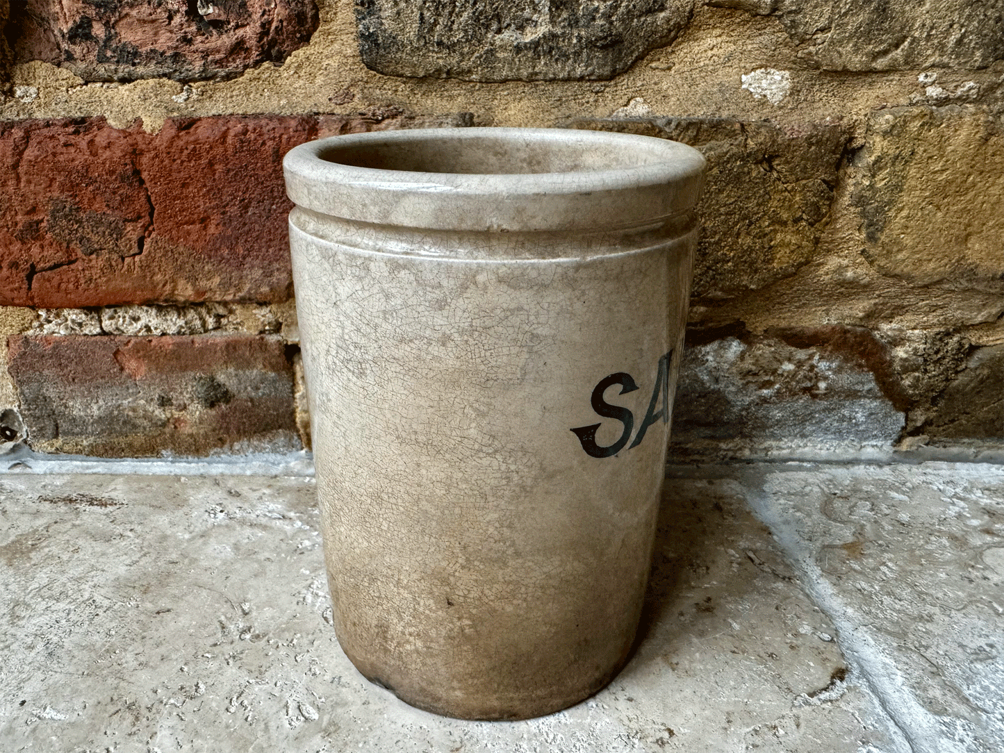rare extra large antique french white ironstone confiture pot advertising felix potin saindoux