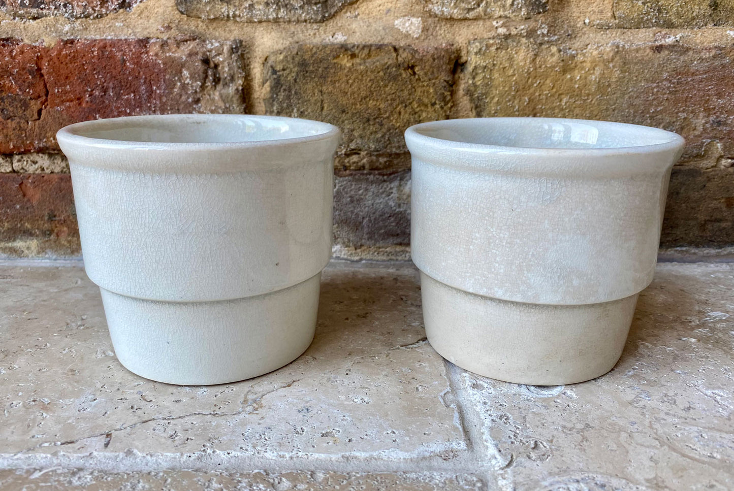 antique frencg luneville white ironstone blue transferware sand pot