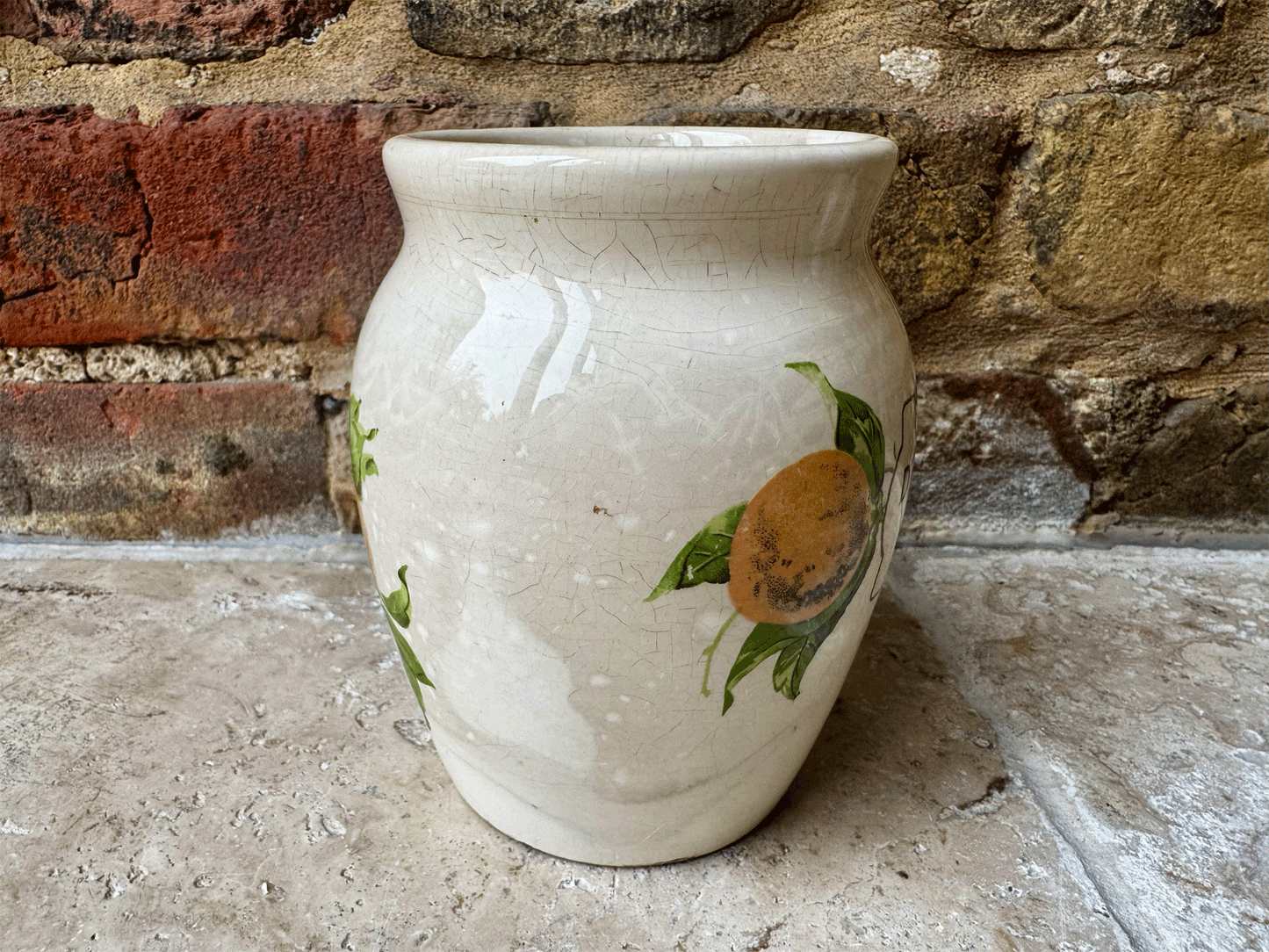rare large antique french white ironstone picon d'oranges advertising confiture pot