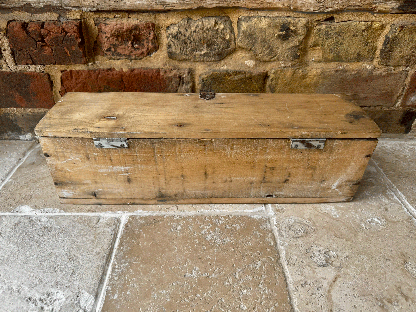antique french rustic whitewashed storage candle trinket box