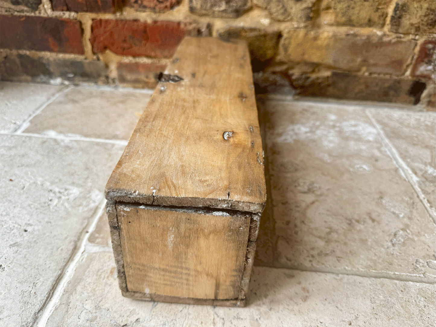 antique french rustic whitewashed storage candle trinket box