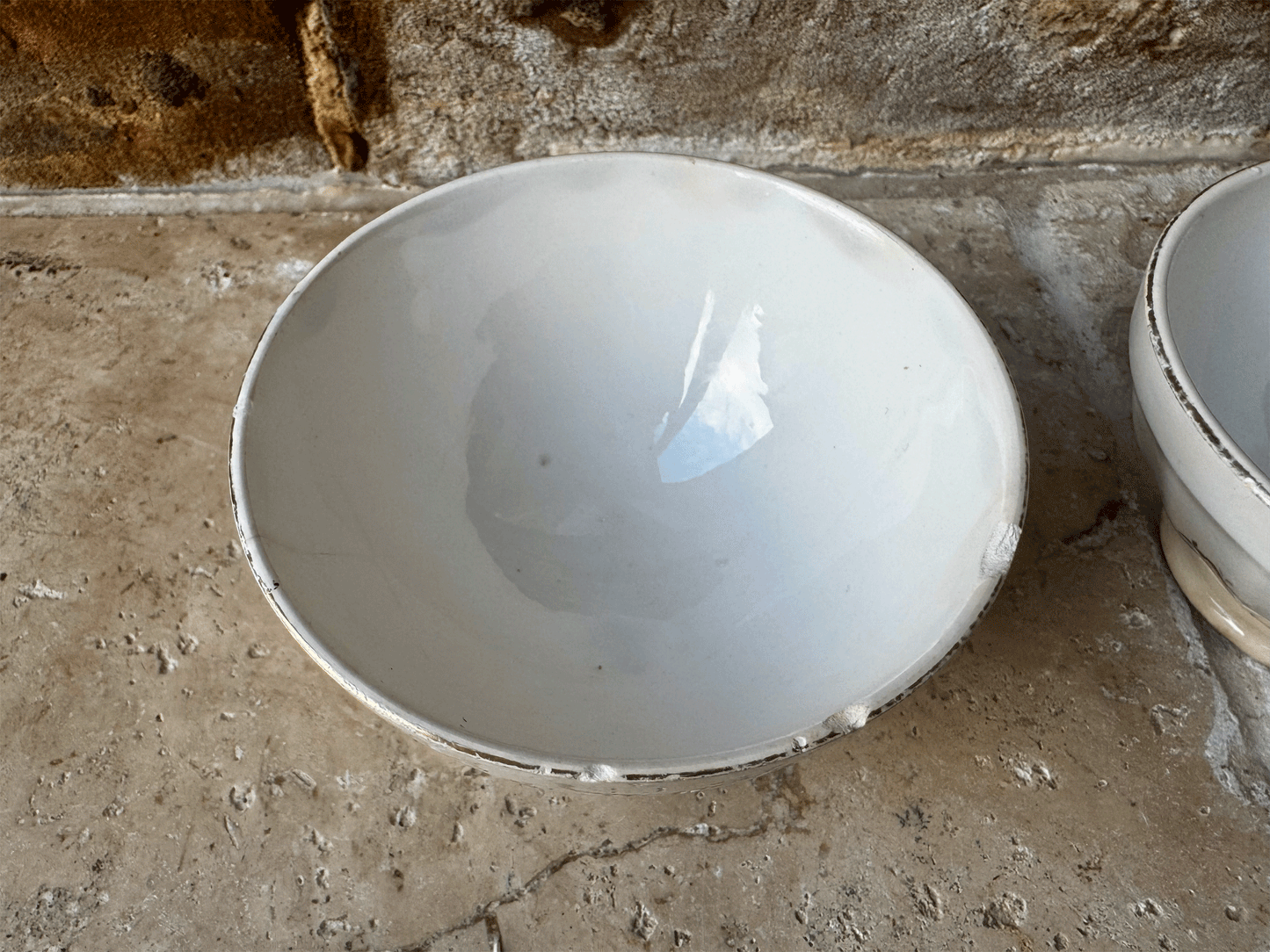 antique french sarreguemines ironstone small cafe au lait chocolat chaud bowl