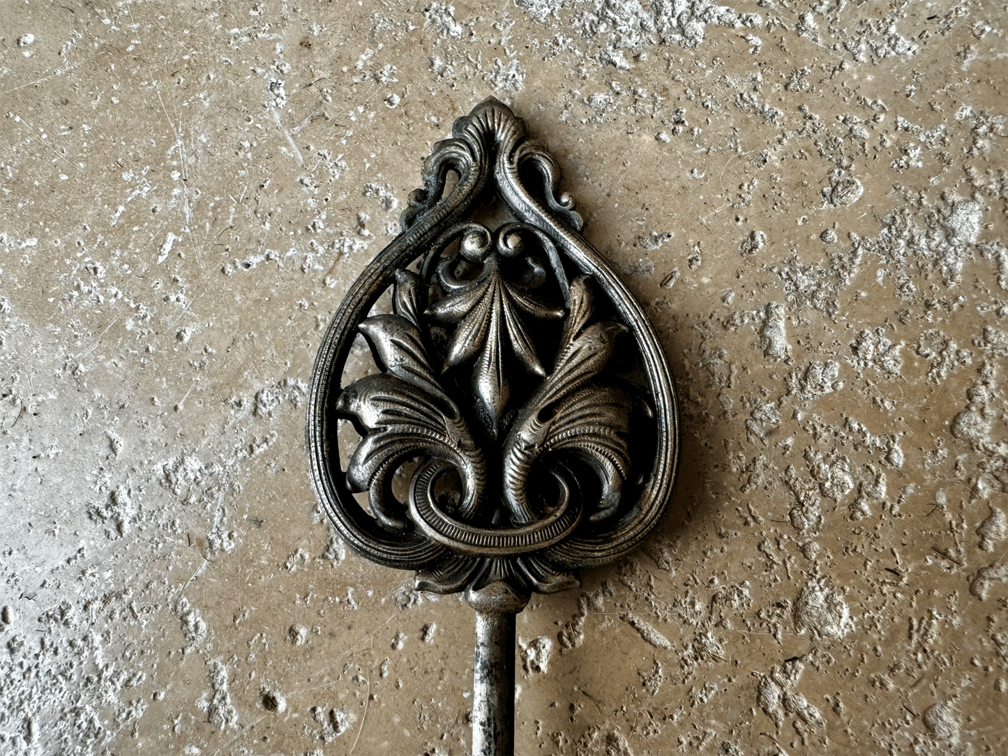 antique french classical style silver plated hatelet pie skewer