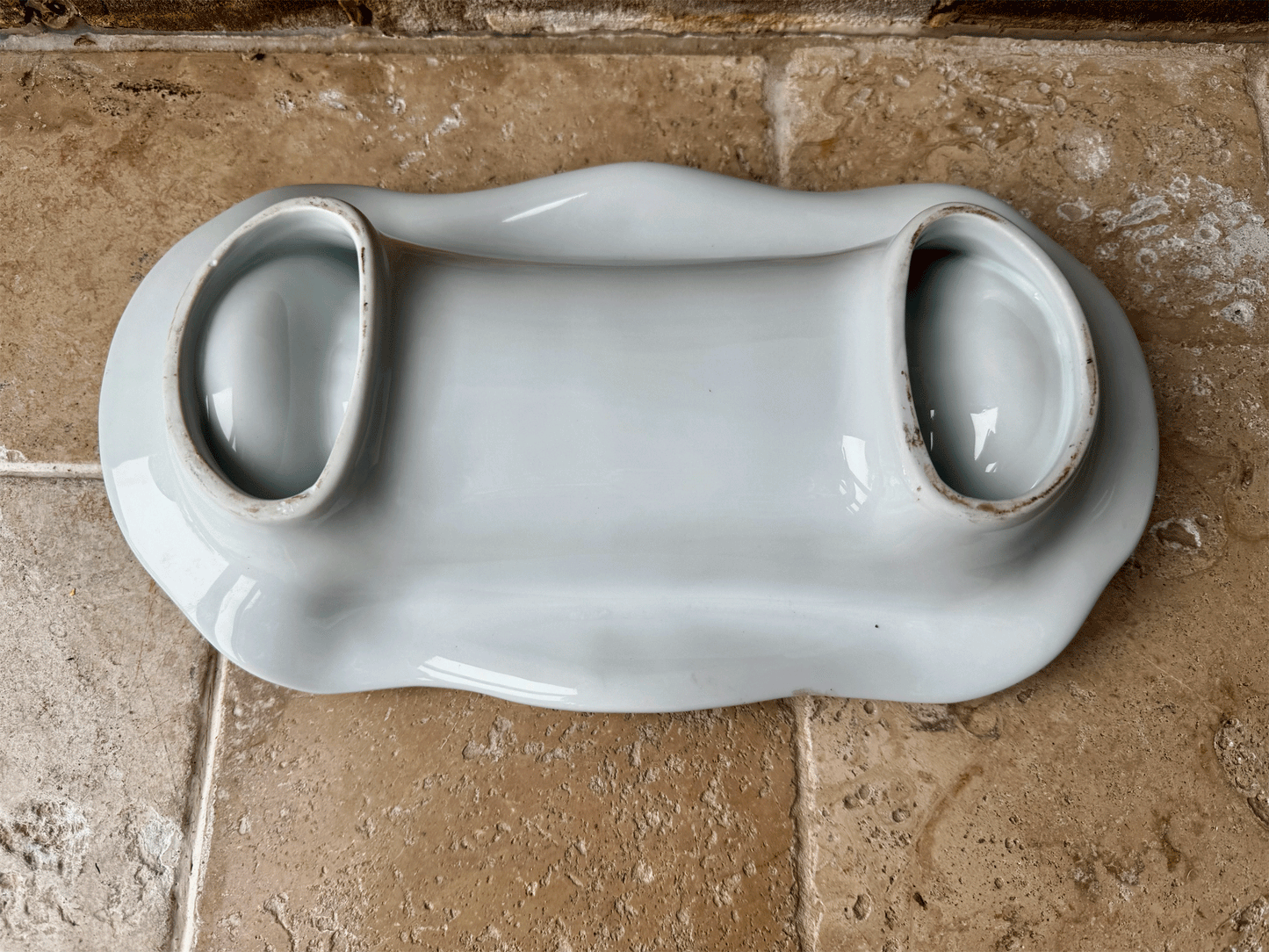 extra large antique vintage french plain white ironstone asparagus serving dish platter