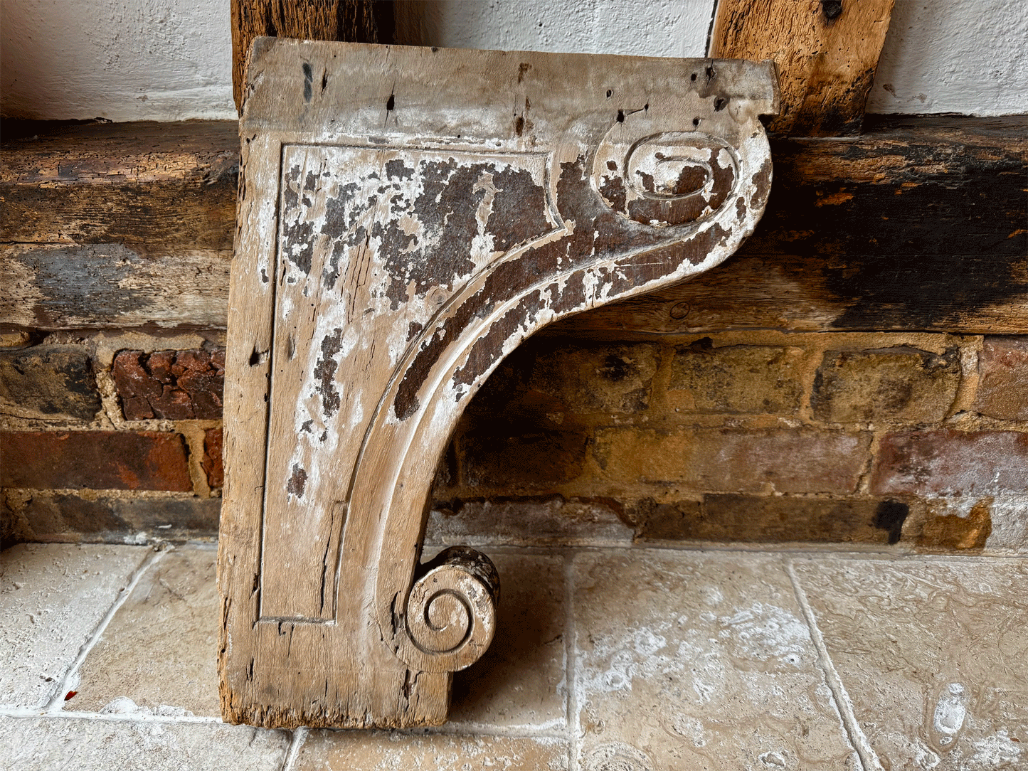 extra large antique french 19th century carved oak wooden panel wall hanging corbel
