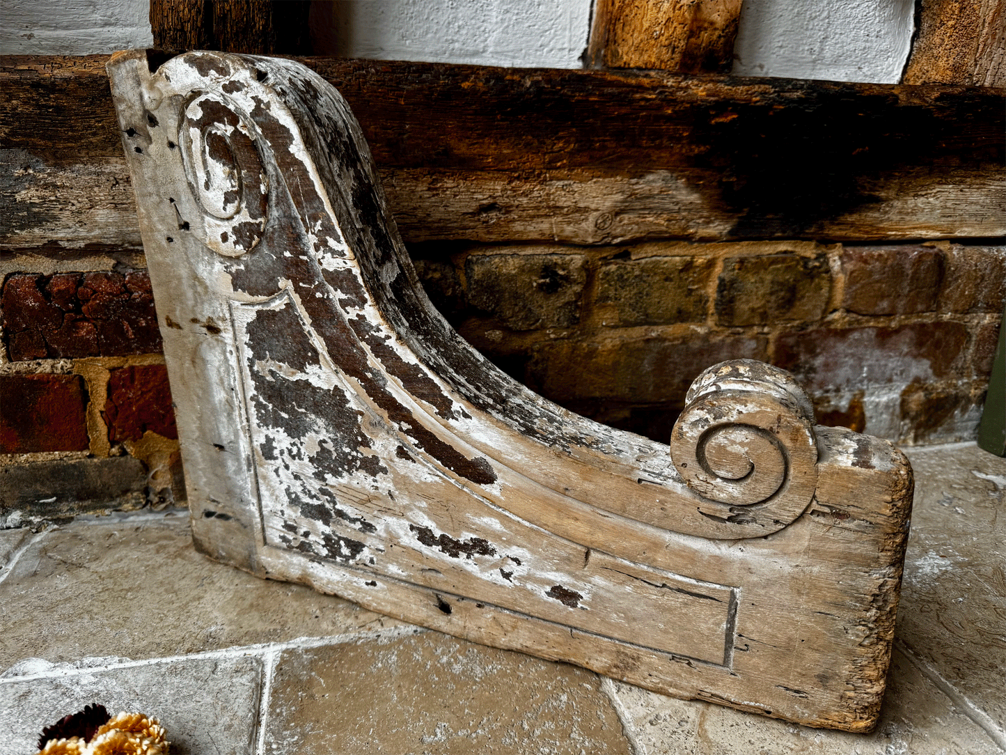 extra large antique french 19th century carved oak wooden panel wall hanging corbel