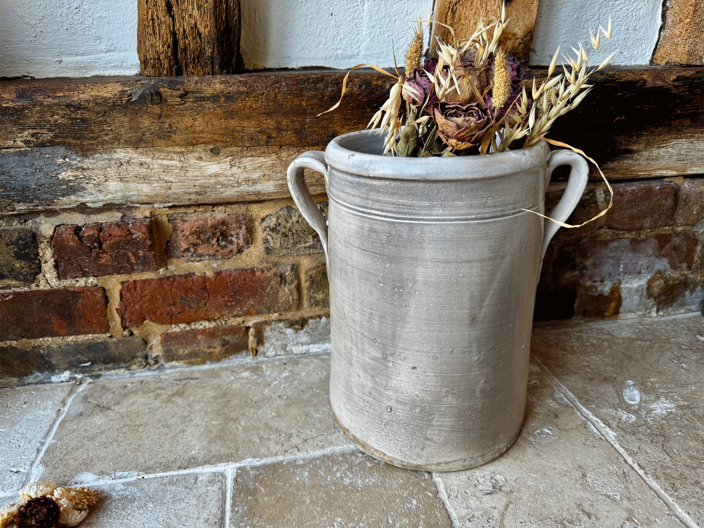 rare extra large antique italian naples stoneware confit pot