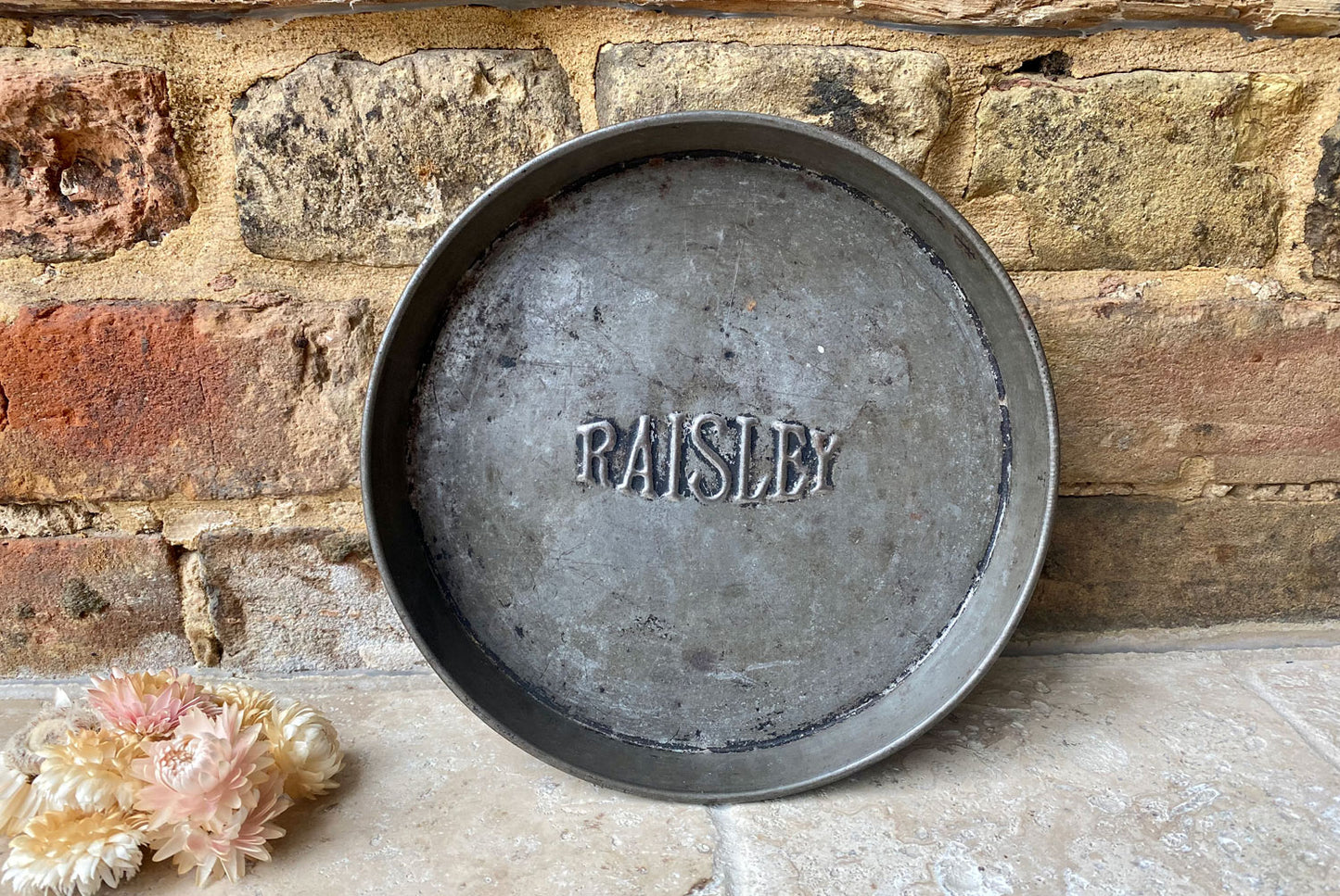 antique vintage early 20th century brown polson raisley flour advertising cake tin