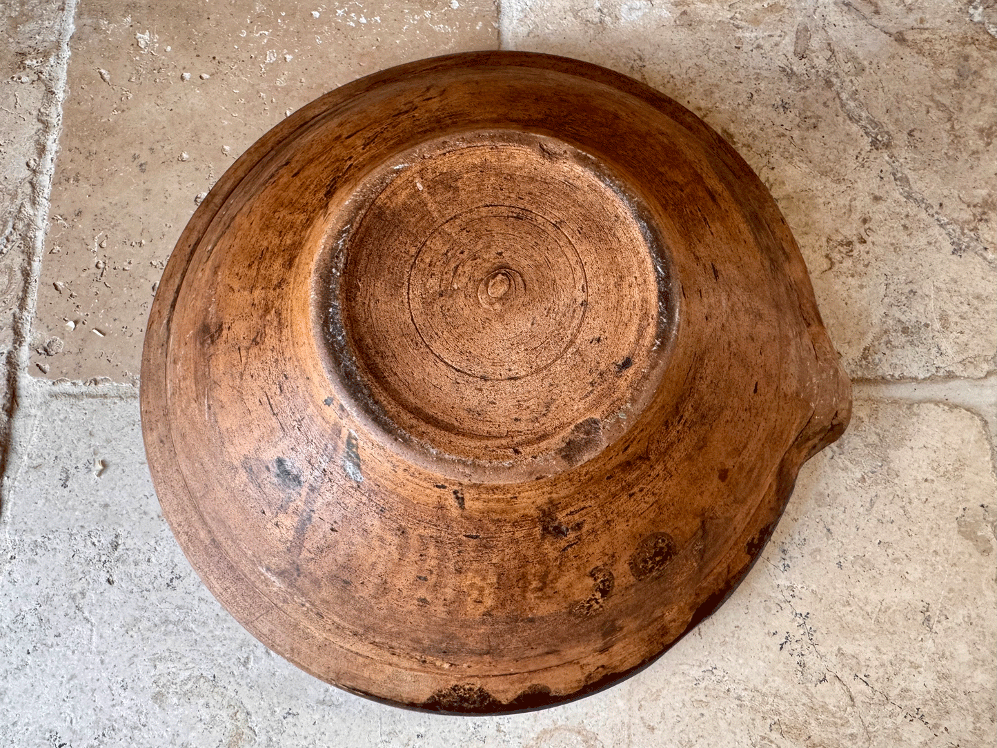 rustic antique belgian glazed earthenware terracotta pancheon dairy milk pan tian mixing bowl