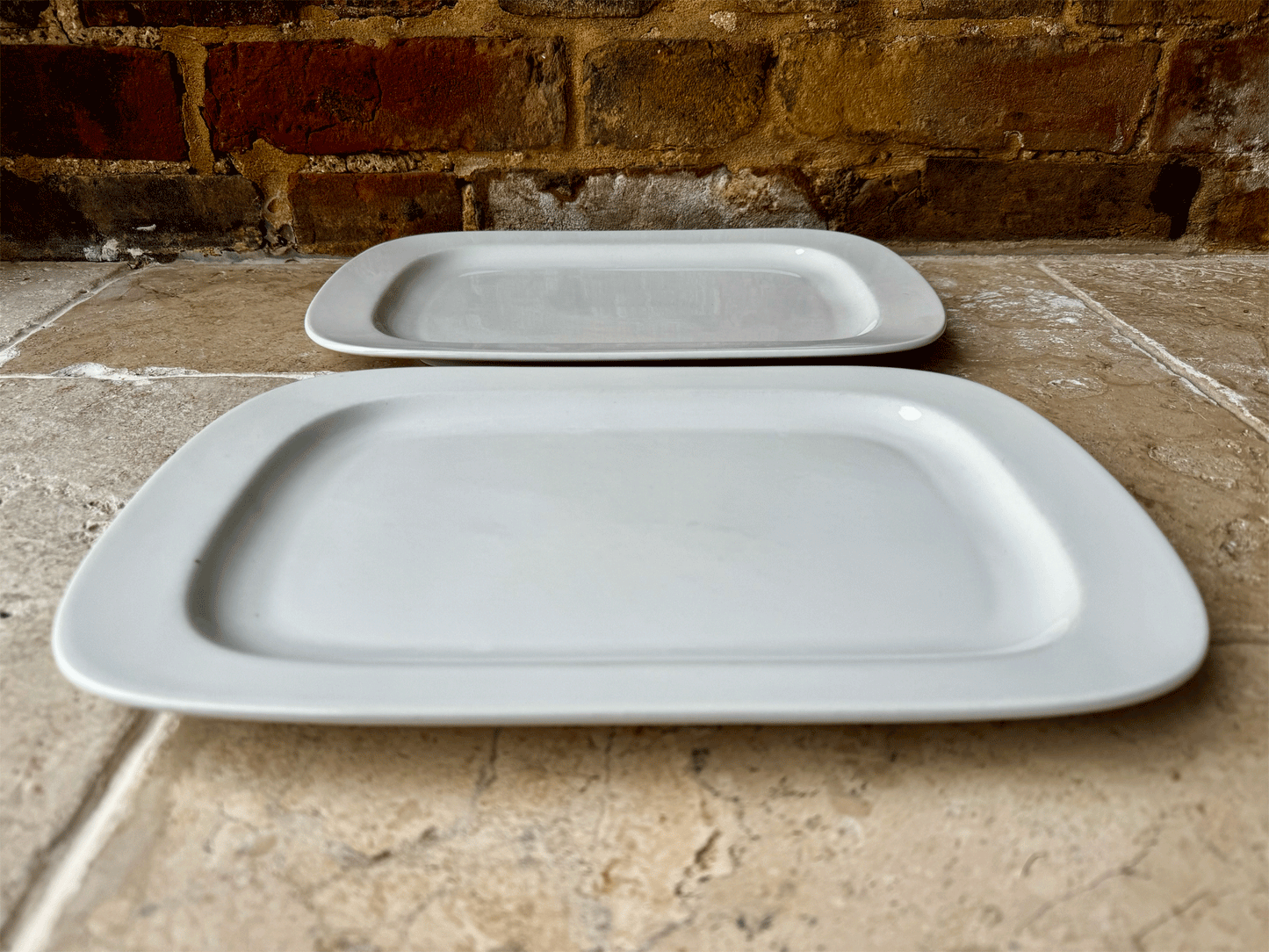 large vintage white ironstone czechoslovakian rectangular serving platter dish