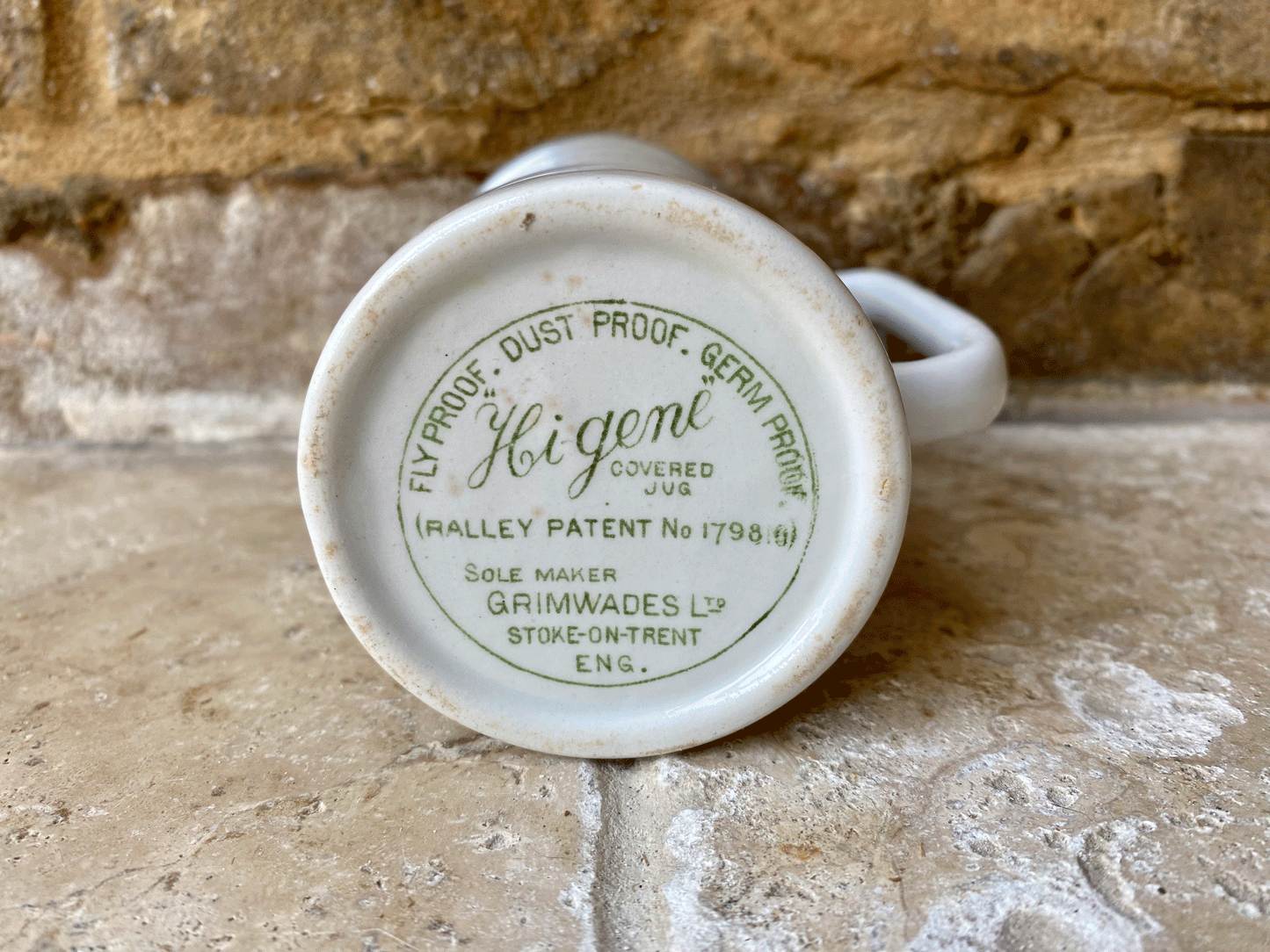 Rare Antique White Ironstone 'Higene' Covered Jug by Grimwades
