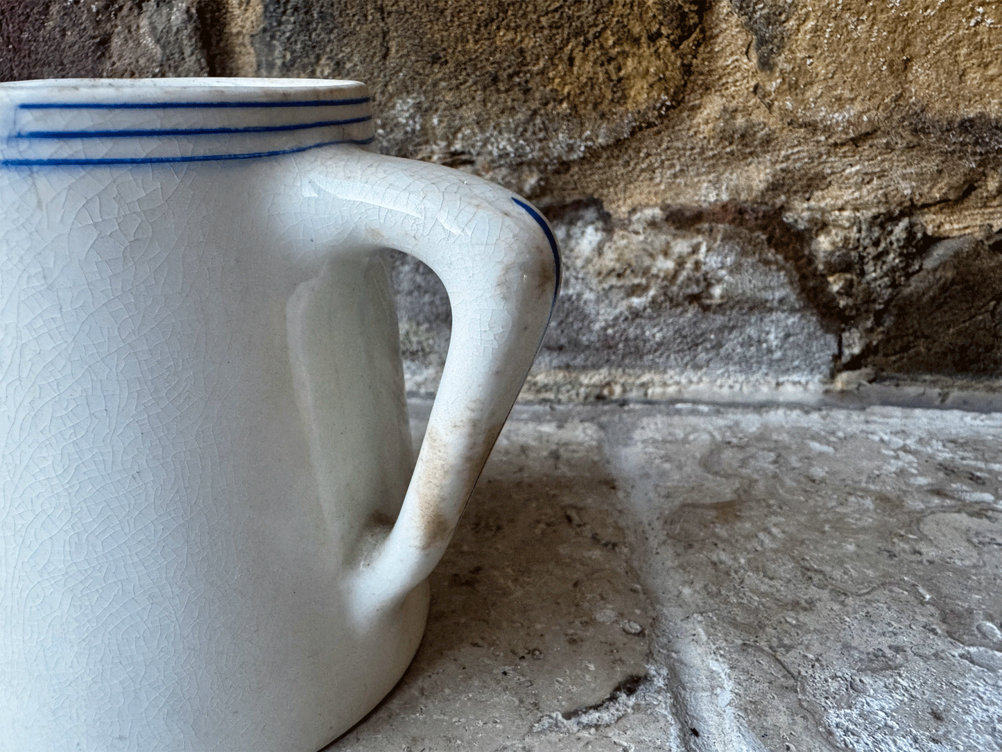 rare antique edwardian white ironstone advertising jug blue typography ed initials express dairies