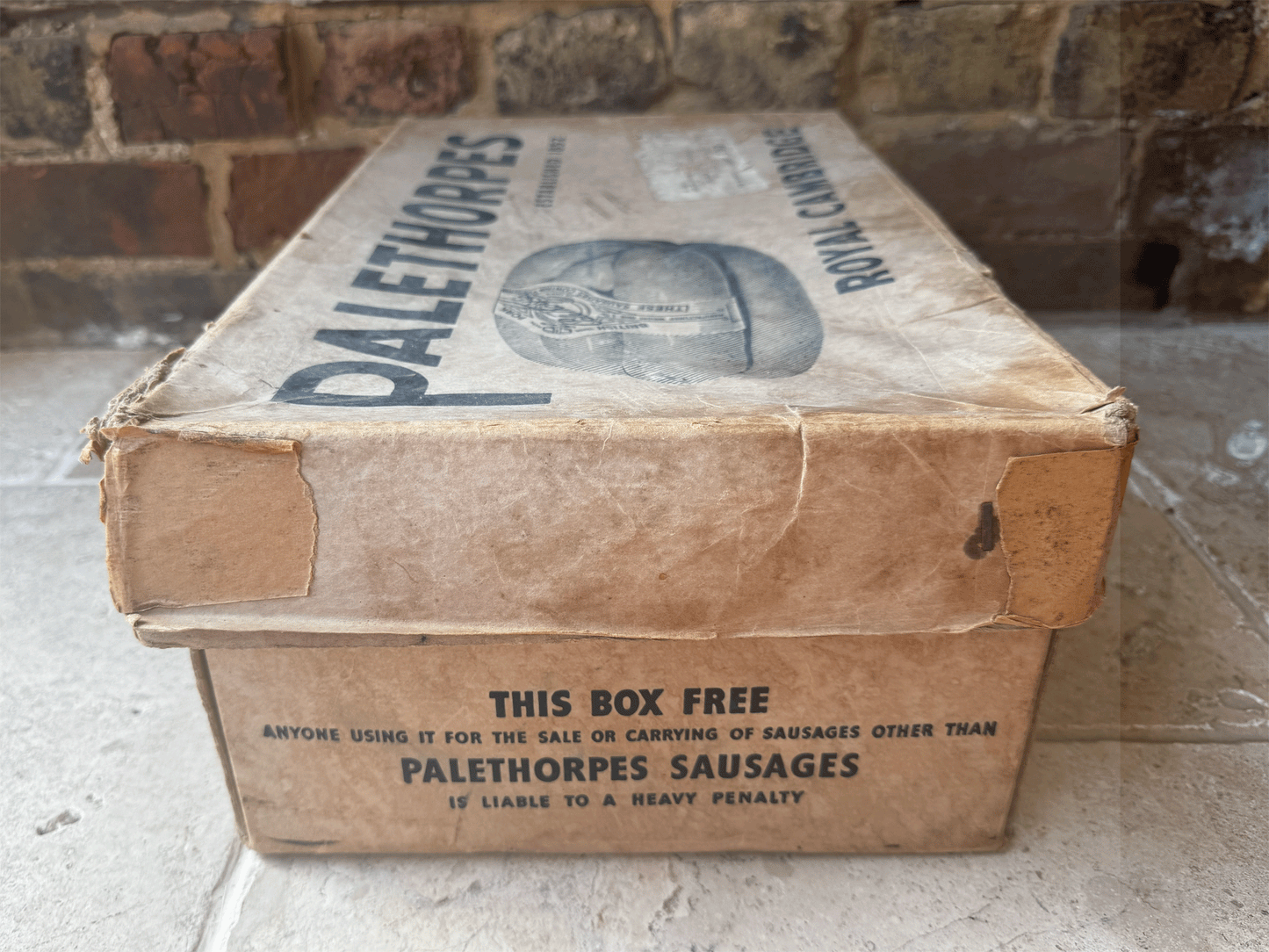 antique english kitchenalia palethorpes sausages transportation box advertising