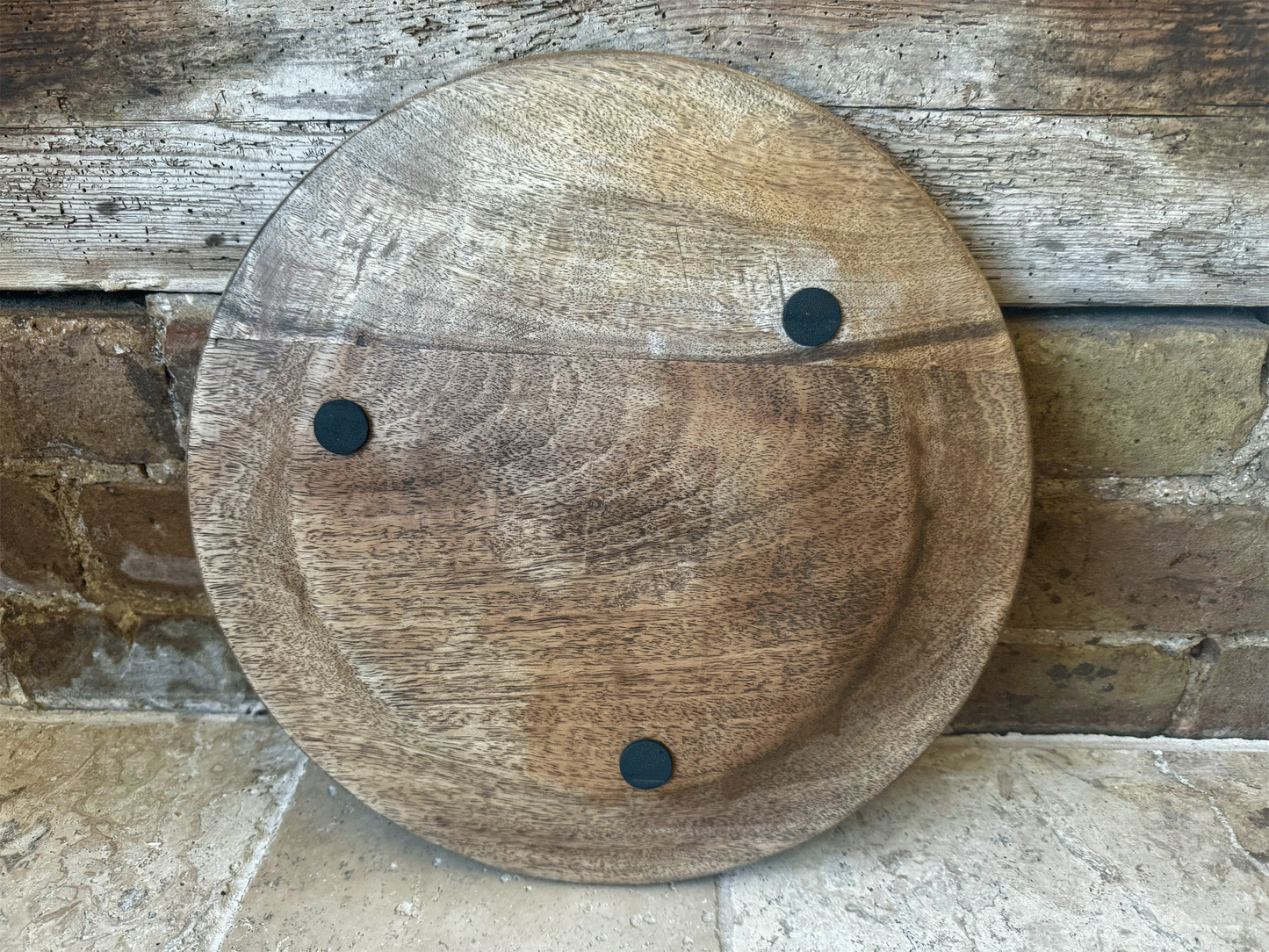 vintage english carved treen wooden bread board platter plate geometric design pattern